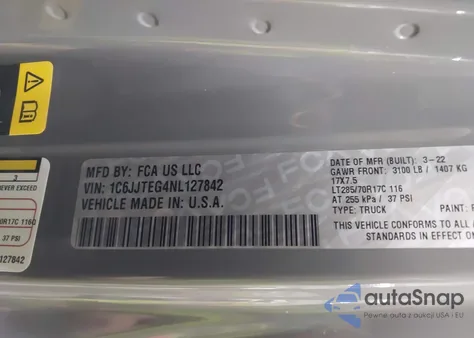 2022 Jeep Gladiator Mojave 4X4 from USA, damaged, VIN 1C6JJTEG4NL127842